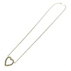 TIFFANY Co Silver Gold Twisted Heart Necklace
